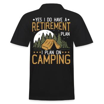 Yes I Do Have A Retirement Plan Camping Retired - Men's Polo Shirt - black - Back - Kai (181cm)