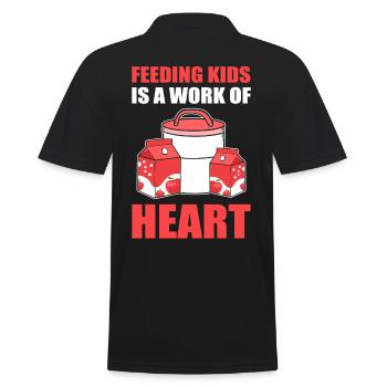 Feeding Kids Is A Work Of Heart Cafeteria Worker - Men's Polo Shirt - black - Back - Kai (181cm)