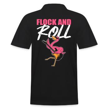 Flock n Roll Flamingo Rock and Roll - Polo Homme - noir - Dos - Kai (181cm)