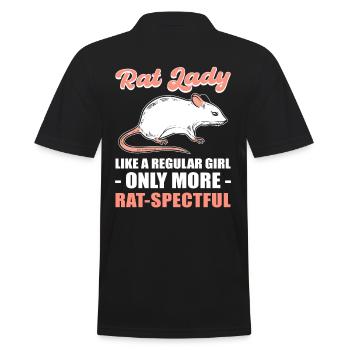 Rat Lady Like a Regular Girl Only More - Men's Polo Shirt - black - Back - Kai (181cm)