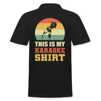 This Is My Karaoke Shirt Karaoke Singing Costume - Men's Polo Shirt - black - Back - Kai (181cm)