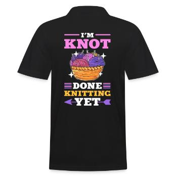I’m Knot Done With Knitting Yet Knitter Knit - Men's Polo Shirt - black - Back - Kai (181cm)
