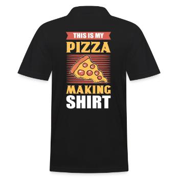 This Is My Pizza Making Shirt Pizza Backer - Men's Polo Shirt - black - Back - Kai (181cm)