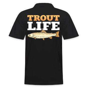 Trout Life Pêche à la truite Pêche - Polo Homme - noir - Dos - Kai (181cm)