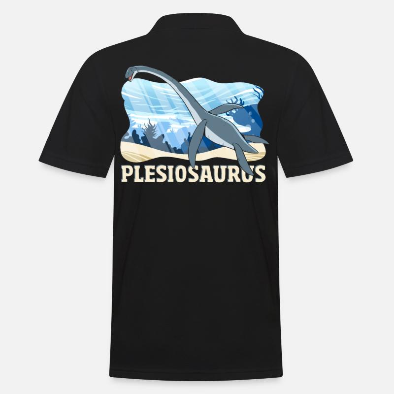 Plesiosaurus Dinosaur - Männer Poloshirt - Schwarz