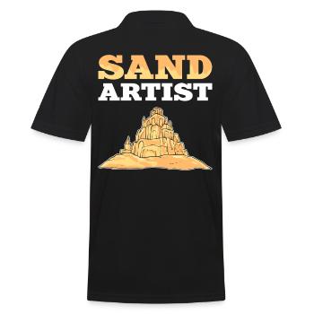 Sand Artist Sand Art Sandcastle and Sand Sculpture - Männer Poloshirt - Schwarz - Hinten - Kai (181cm)