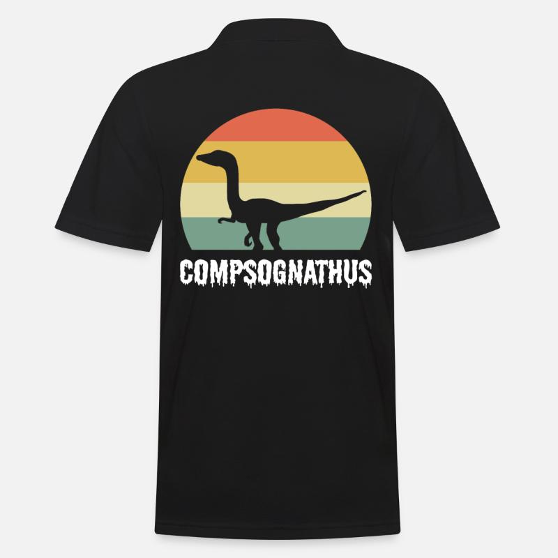 Compsognathus Dinosaur - Männer Poloshirt - Schwarz