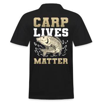 La vie de la carpe compte Pêche à la carpe Chasse au poisson - Polo Homme - noir - Dos - Kai (181cm)