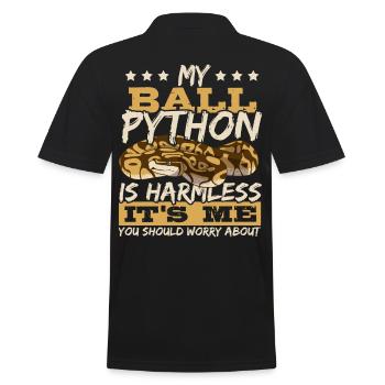 Mon python est un serpent exotique de reptile inoffensif - Polo Homme - noir - Dos - Kai (181cm)