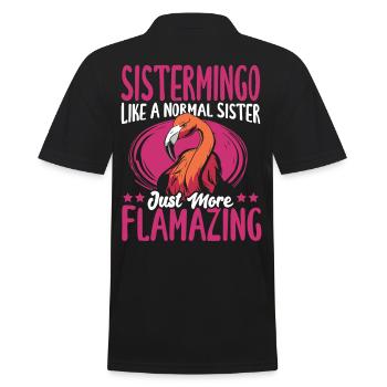 Sistermingo Like A Normal Sister Flamazing Pink - Men's Polo Shirt - black - Back - Kai (181cm)
