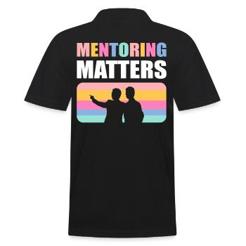 Mentoring Matters Coach Mentor Motivational - Männer Poloshirt - Schwarz - Hinten - Kai (181cm)