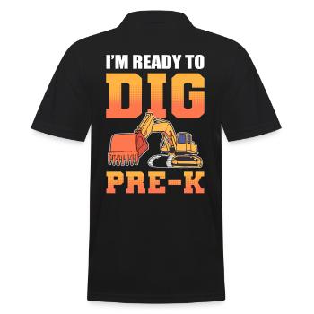 I'm Ready To Dig Pre-K Construction Worker Back - Männer Poloshirt - Schwarz - Hinten - Kai (181cm)