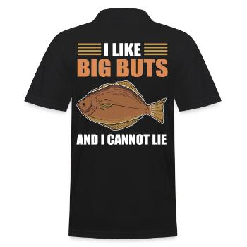 I Like Big Buts and I Cannot Lie Halibut Fishing - Men's Polo Shirt - black - Back - Kai (181cm)
