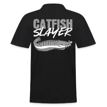 Catfish Slayer Catfish Fishing Fish Hunting - Men's Polo Shirt - black - Back - Kai (181cm)