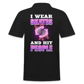 Je porte des patins et frappe les gens Roller Derby Roller - Polo Homme - noir - Dos - Kai (181cm)