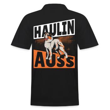 Haulin Auss Aussie Australian Cattle Dog - Men's Polo Shirt - black - Back - Kai (181cm)