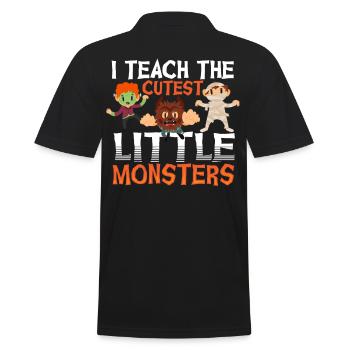I Teach the Cutest Little Monsters Halloween - Männer Poloshirt - Schwarz - Hinten - Kai (181cm)