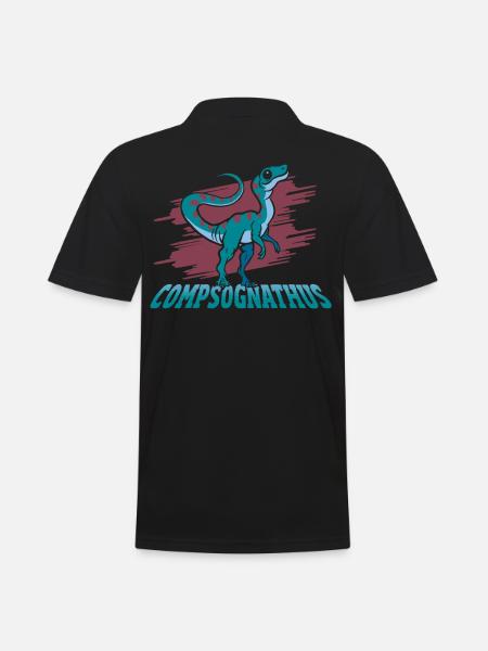 Compsognathus Dinosaur - Männer Poloshirt - Schwarz