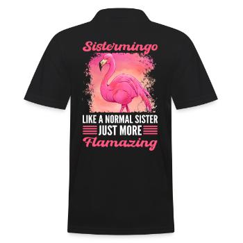 Sistermingo Like A Normal Sister Flamazing Pink - Men's Polo Shirt - black - Back - Kai (181cm)