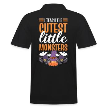 I Teach the Cutest Little Monsters Halloween - Männer Poloshirt - Schwarz - Hinten - Kai (181cm)