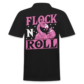 Flock n Roll Flamant Rock and Roll - Polo Homme - noir - Dos - Kai (181cm)