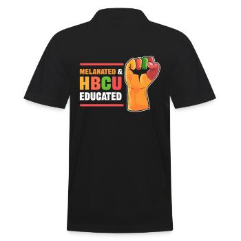 Melanated And HBCU Educated Black History College - Men's Polo Shirt - black - Back - Kai (181cm)