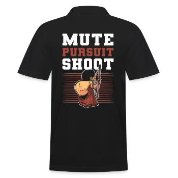 Mute Pursuit Shoot Archery Archer - Men's Polo Shirt - black - Back - Kai (181cm)