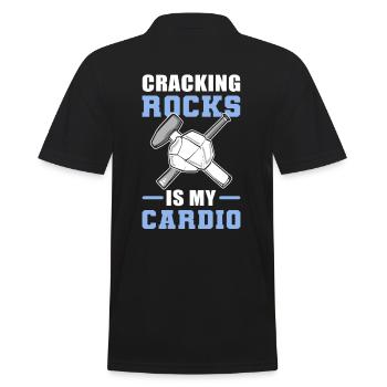 Cracking Rocks Is My Cardio Mineral Collecting - Männer Poloshirt - Schwarz - Hinten - Kai (181cm)