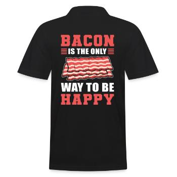 Bacon Is The Only Way To Be Happy Bacon and Egg - Men's Polo Shirt - black - Back - Kai (181cm)