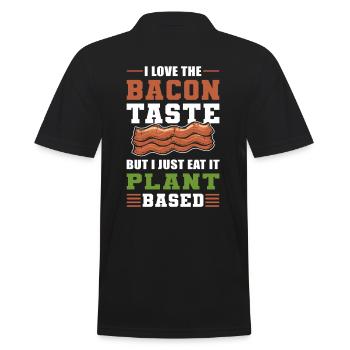 I Love The Bacon Taste But I Just Eat it Plant - Men's Polo Shirt - black - Back - Kai (181cm)