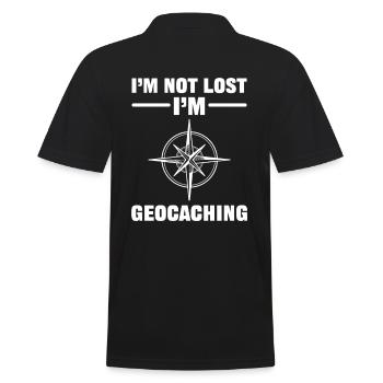 I'm Not Lost I'm Geocaching Geocacher - Men's Polo Shirt - black - Back - Kai (181cm)
