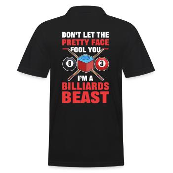 Billard Spieler Billardkugel Acht Billardclub Bill - Männer Poloshirt - Schwarz - Hinten - Kai (181cm)