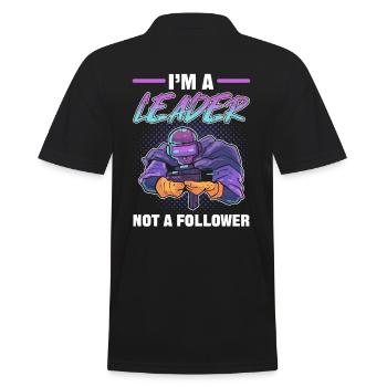 I’m a Leader Not a Follower Gaming Gamer - Männer Poloshirt - Schwarz - Hinten - Kai (181cm)