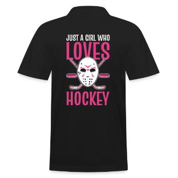Juste une fille qui aime le hockey Fille de hockey sur glace - Polo Homme - noir - Dos - Kai (181cm)