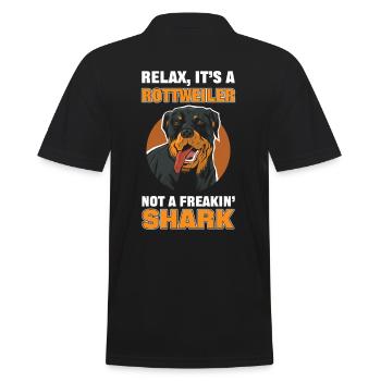 Relax It's a Rottweiler Not a Freakin' Shark - Männer Poloshirt - Schwarz - Hinten - Kai (181cm)