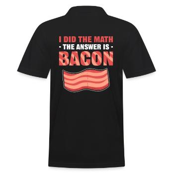 Speck Sau Schinken Barbecue Geräucherter-Speck - Männer Poloshirt - Schwarz - Hinten - Kai (181cm)