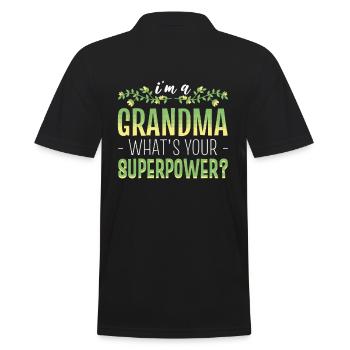 Je suis une grand-mère Quelle est ta grand-mère superpuissante - Polo Homme - noir - Dos - Kai (181cm)