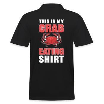 This Is My Crab Eating Shirt Seafood Lobster - Men's Polo Shirt - black - Back - Kai (181cm)