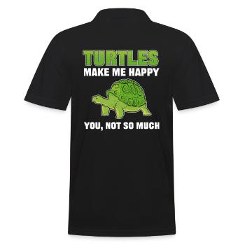 Les tortues me rendent heureux pas tellement tortue de mer - Polo Homme - noir - Dos - Kai (181cm)