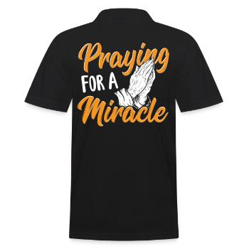 Praying for a Miracle Pastor - Men's Polo Shirt - black - Back - Kai (181cm)