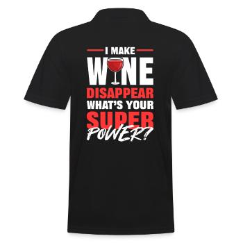 I Make Wine Disappear What’s Your Superpower Red - Männer Poloshirt - Schwarz - Hinten - Kai (181cm)