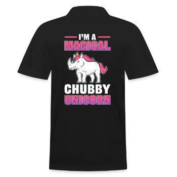 I'm A Magical Chubby Unicorn Rhino Rhinoceros - Männer Poloshirt - Schwarz - Hinten - Kai (181cm)