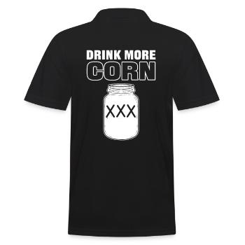 Drink More Corn Moonshine Alcohol - Men's Polo Shirt - black - Back - Kai (181cm)