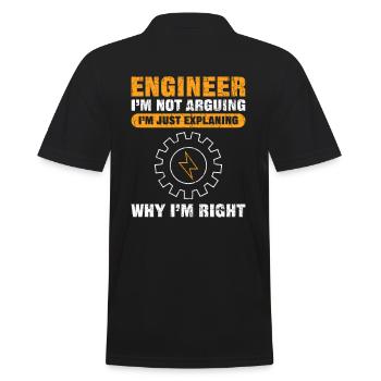 Engineer I'm Not Arguing Funny Engineering - Men's Polo Shirt - black - Back - Kai (181cm)