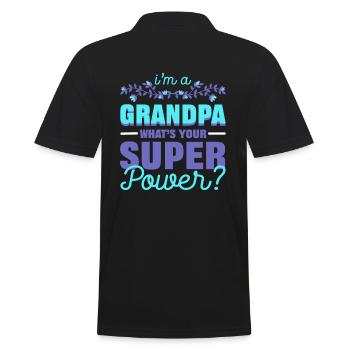 Je suis un grand-père Quel est ton superpouvoir grand-père - Polo Homme - noir - Dos - Kai (181cm)