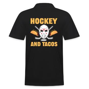 Hockey and Tacos Ice Hockey Mexican Tacos - Männer Poloshirt - Schwarz - Hinten - Kai (181cm)