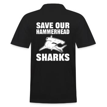 Save Our Hammerhead Sharks Shark - Männer Poloshirt - Schwarz - Hinten - Kai (181cm)