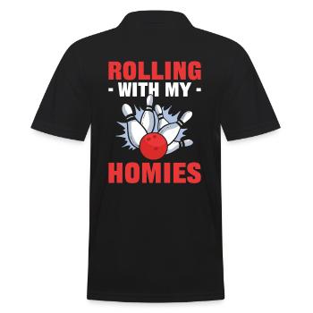 Rolling With My Homies Bowling Bowler - Men's Polo Shirt - black - Back - Kai (181cm)
