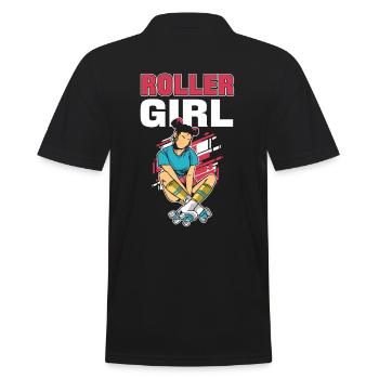 Roller Girl Roller Skating Skater Rollerblades - Männer Poloshirt - Schwarz - Hinten - Kai (181cm)