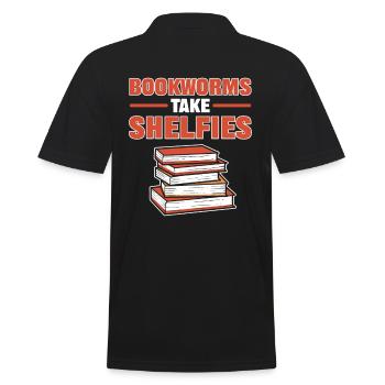 Bookworms Take Shelfies Book Lover Librarian Book - Männer Poloshirt - Schwarz - Hinten - Kai (181cm)